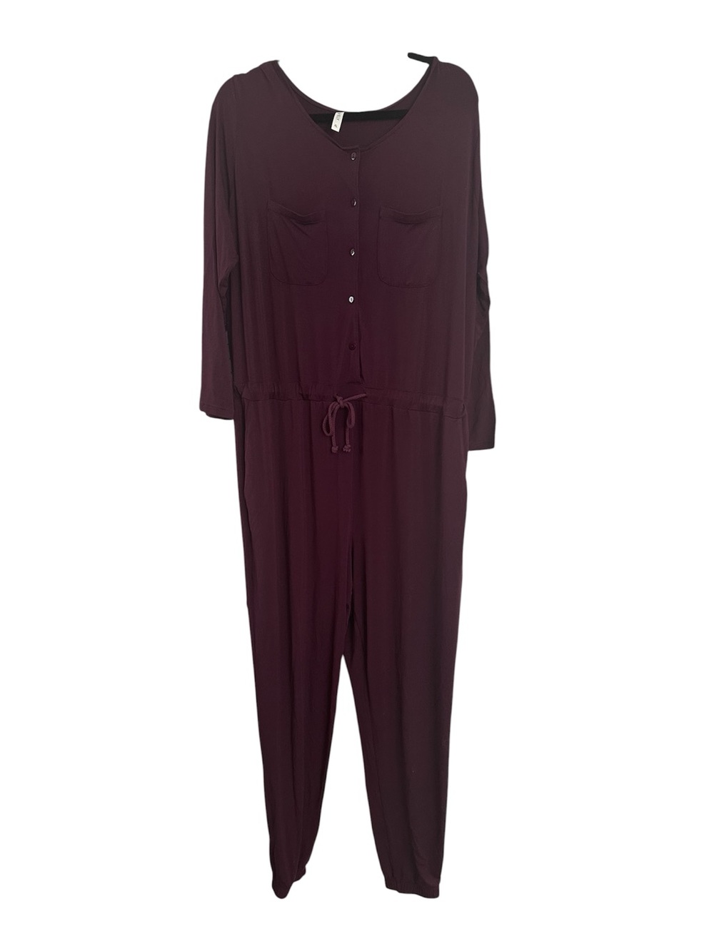 Lively Deep Plum V-Neck Jumpsuit Size XL - Picture 2 of 5